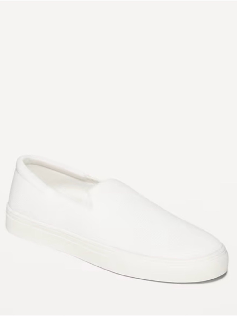 Old Navy Men’s White Slip-On Canvas Loafers. Size 10
